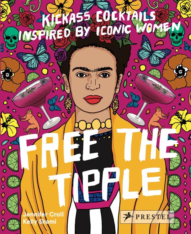 Book cover featuring colorful illustration of Frida Kahlo and drink glasses.