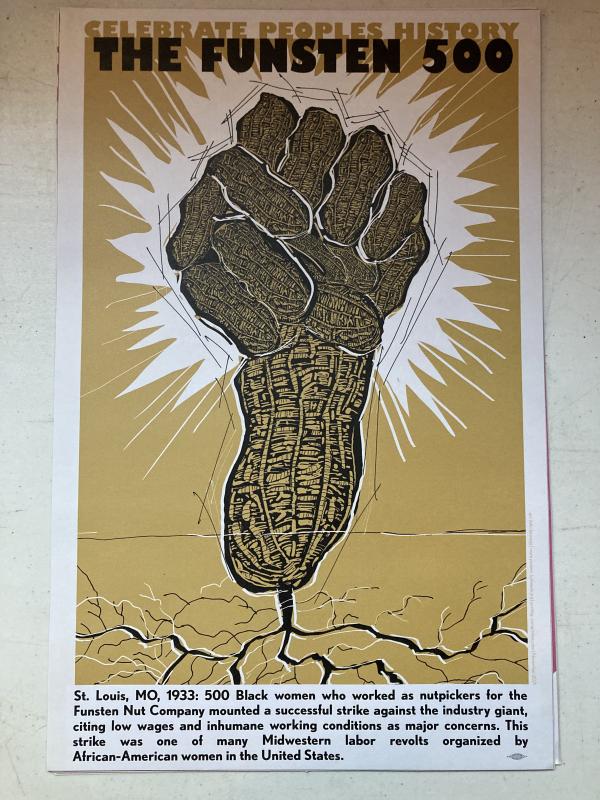 a peanut that is also a black power fist.