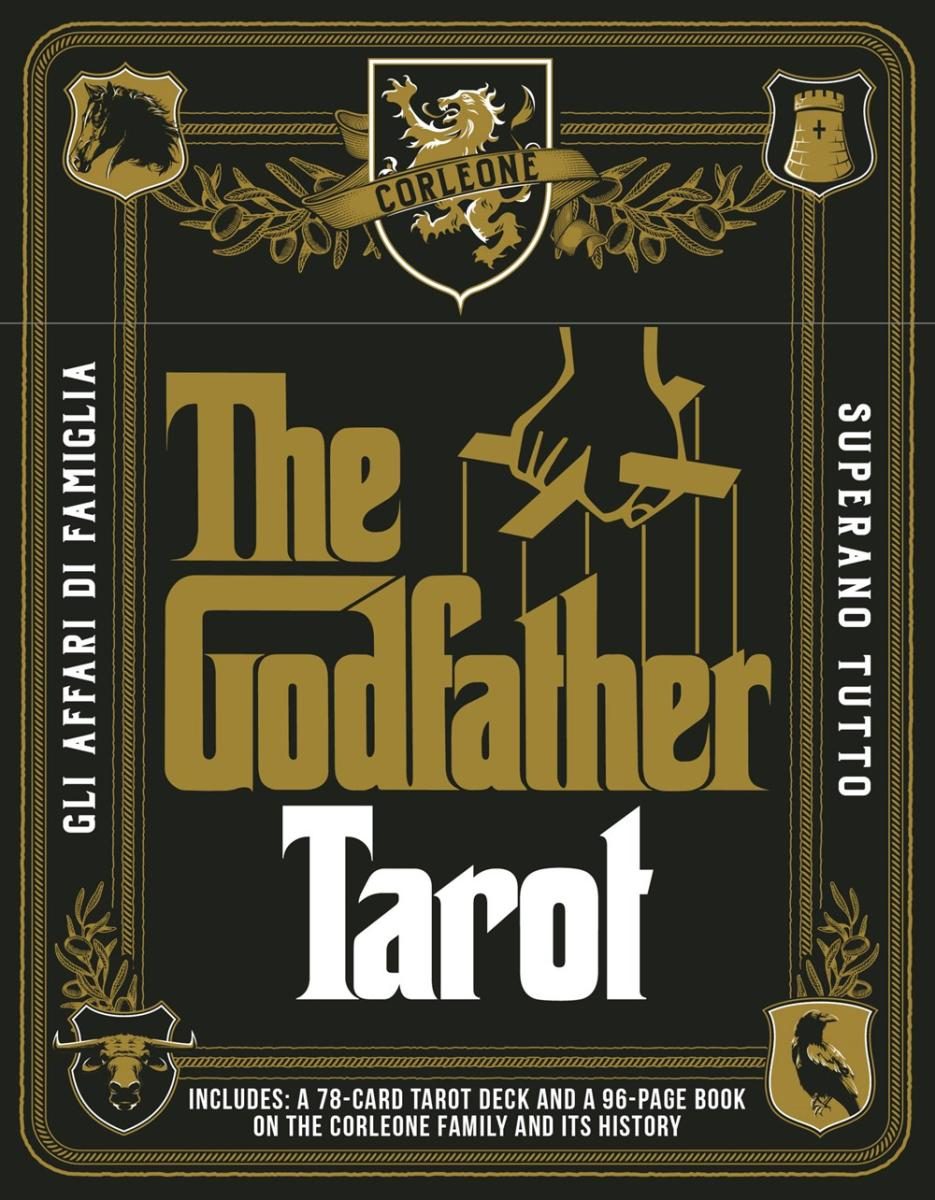 black cover with gold and white text in the fashion of the godfather style