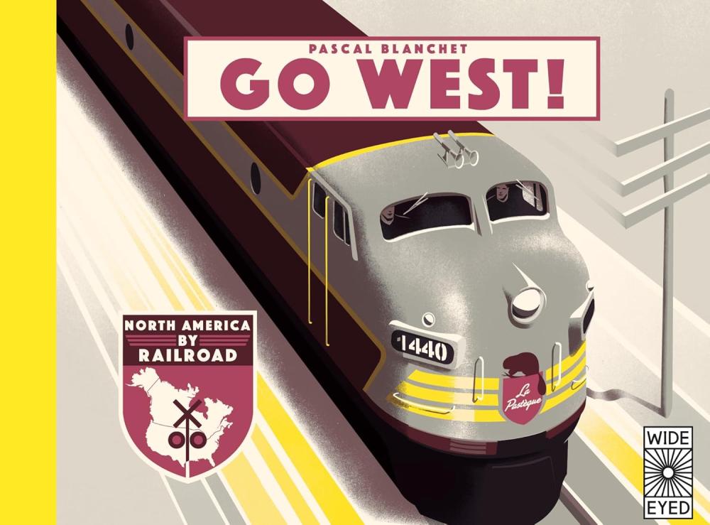 grey and yellow cover with red text with illustration of train