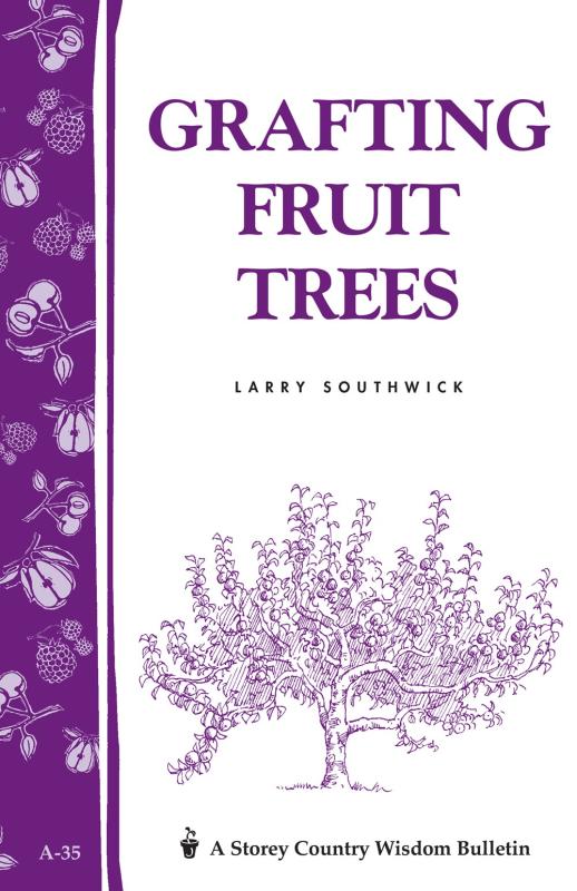 white cover with purple spine with fruit tree