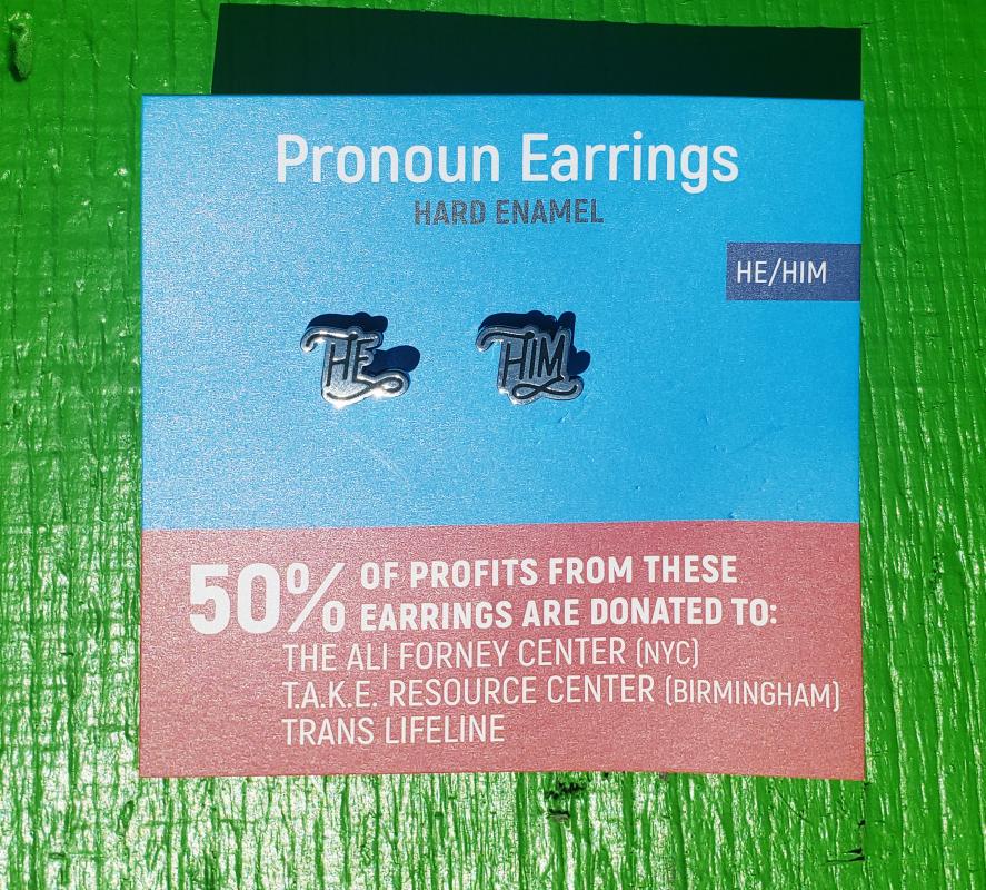 He/Him Pronoun Earrings