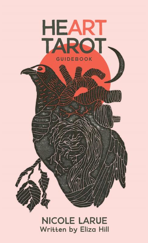 an anatomical heart spliced with a black bird. 
