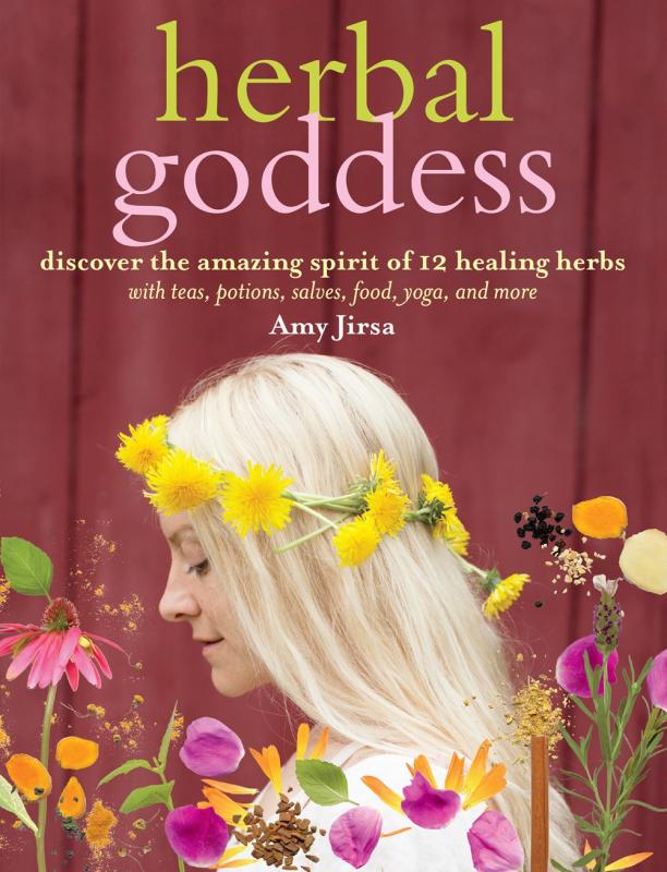 red cover with person covered in flowers with white text