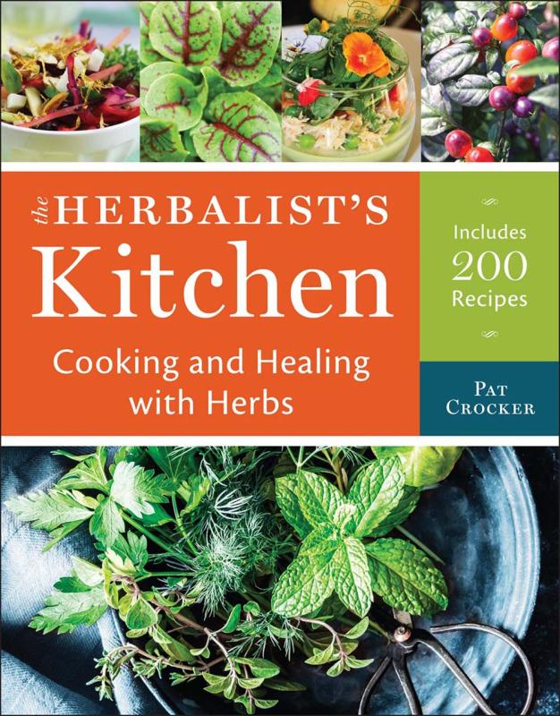 photos of mint, parsley, thyme, and other herbs, and dishes cooked using them arranged on the cover