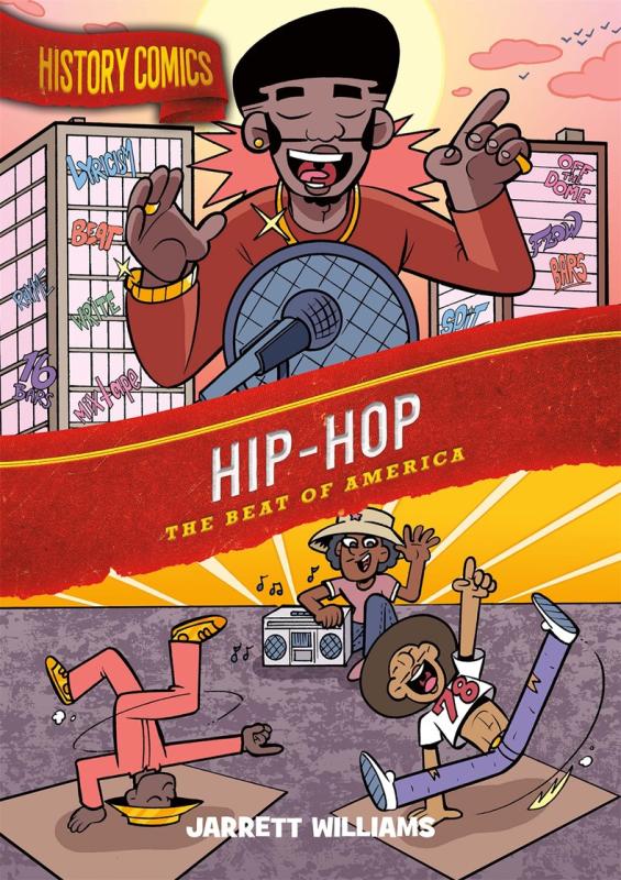 illustration of people break dancing on cardboard