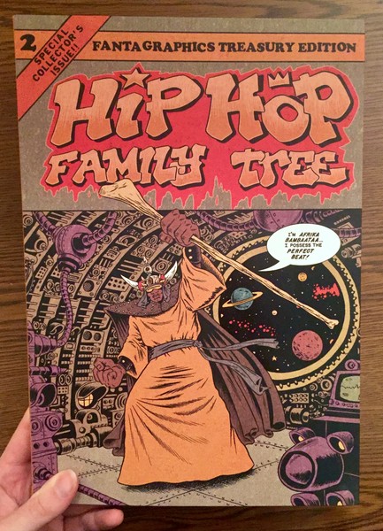 Cover of Hip Hop Family Tree Book 2: 1981-1983: Vol. 2: Hip Hop Family Tree [A Space Warlock clutches his staff in jubilance after dropping the perfect beat.]