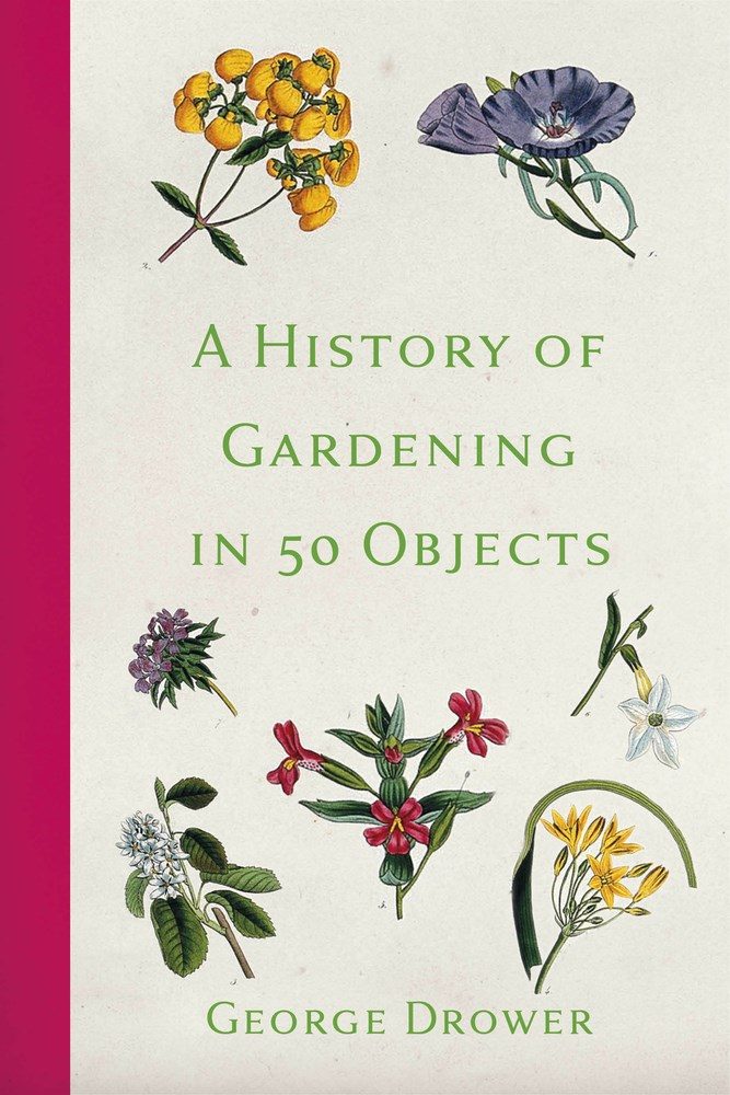 tan cover with illustration of flowers with red spine
