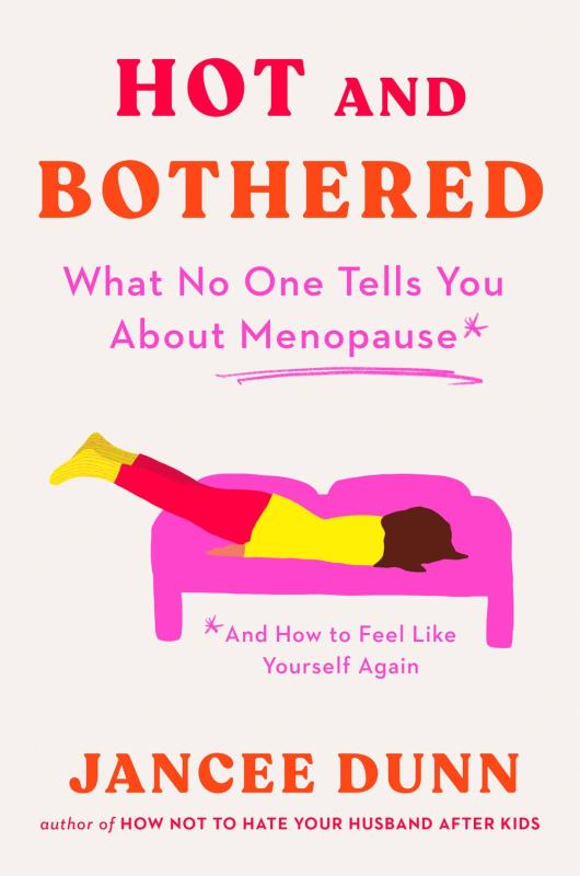 tan cover with bold red text and smaller pink text with illustration of person flopped face down on a couch