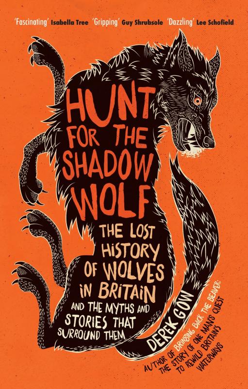 Orange background with a image of a snarling wolf, within which is title, subtitle, and author name text.