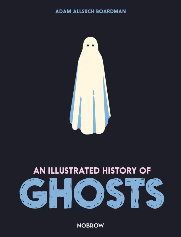 an illustration of a ghost in a white sheet
