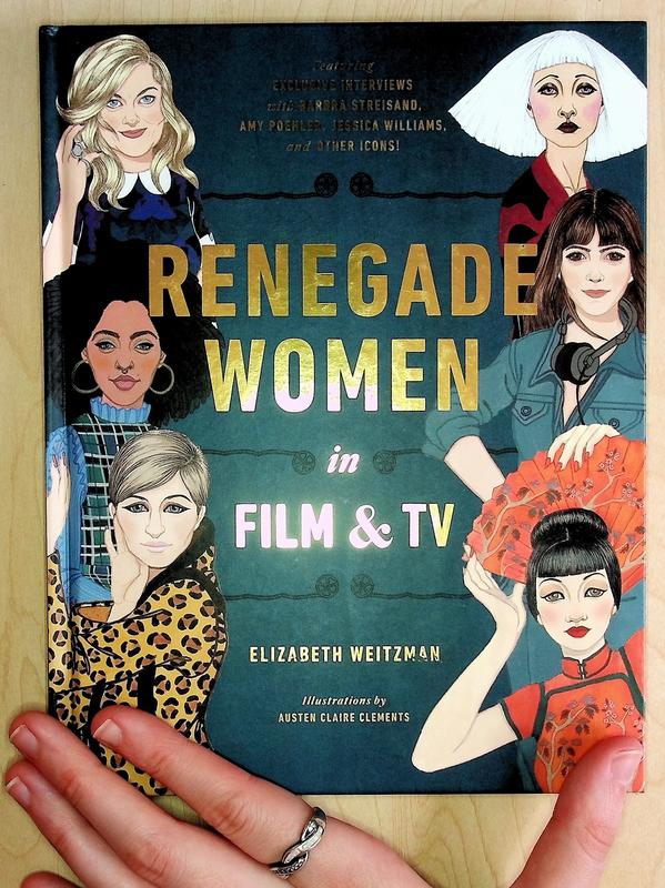Drawings of various actresses adorn the left and right sides of this book.