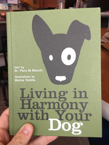 A green book cover with an illustration of a black dog with a white spot on its eye