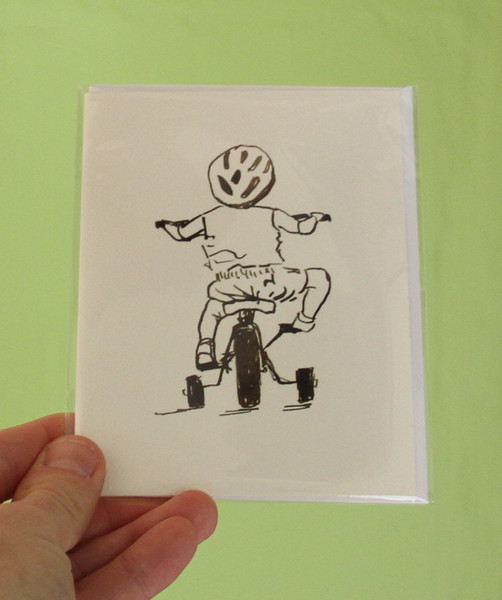 toddler bike greeting card