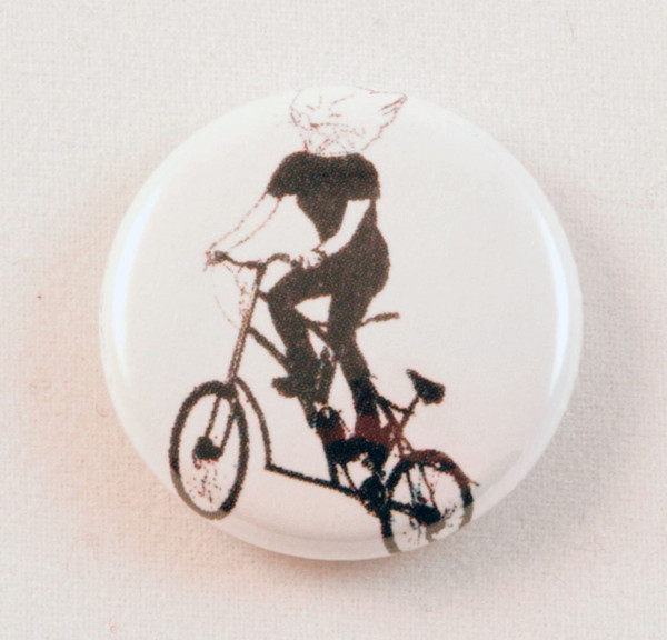 Cat on a bike button