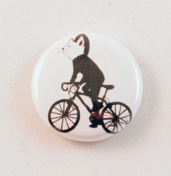cat bike racer button