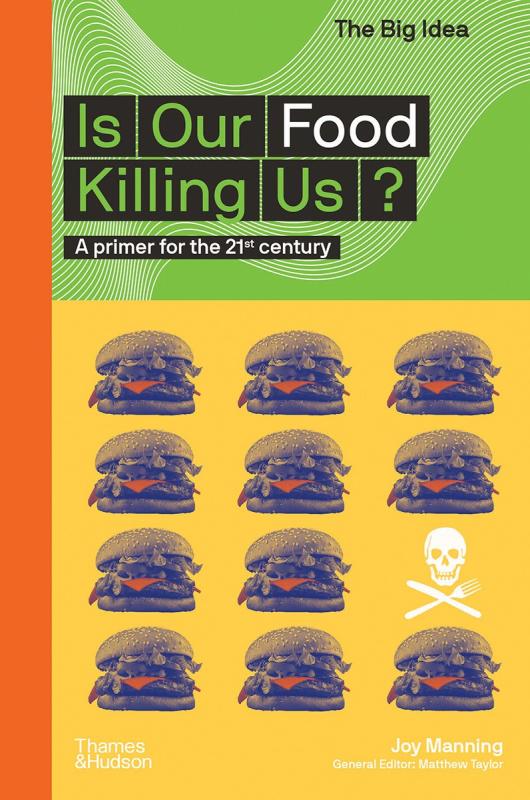 burger infographic cover with one skull and crossbones in the pattern