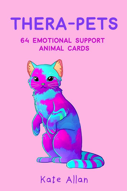 an illustration of a psychedelically colored cat.  