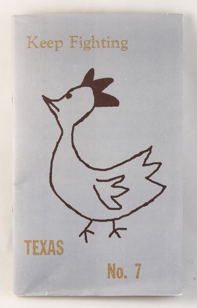 A zine with a simple drawing of a chicken