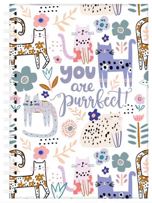 kitty and flower drawings over white