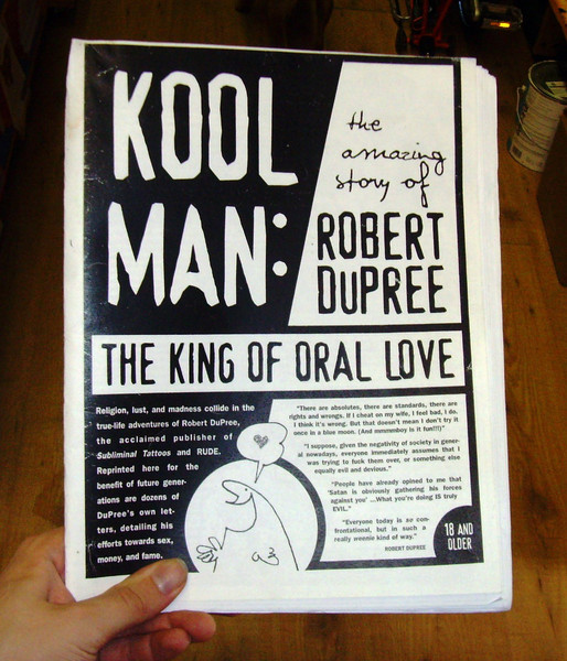 Kool Man: The King of Oral Love zine cover