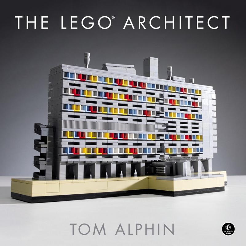 grey cover with a building made of lego bricks