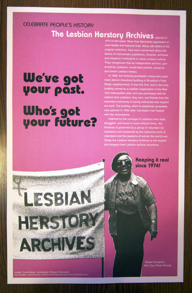 lesbian history Herstory poster by Just Seeds and Carrie Moyer