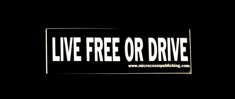 Sticker #264: Live Free or Drive (small)