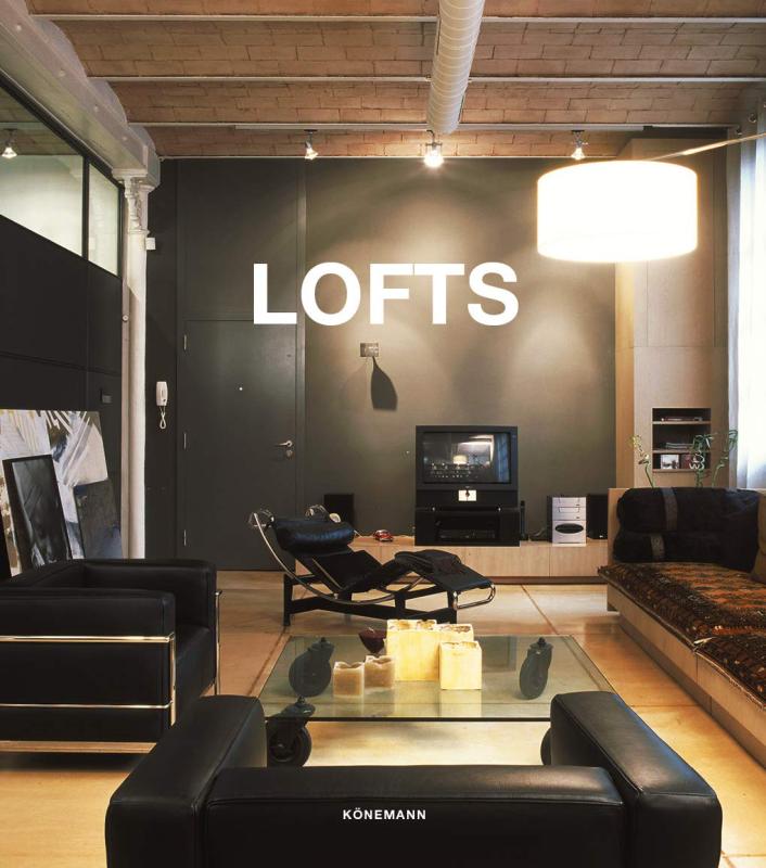 interior illustration of a loft with bold white text