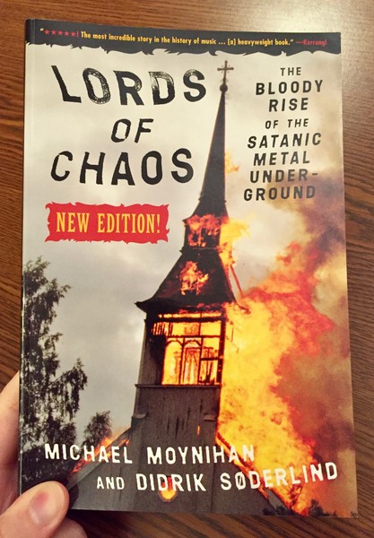 Cover Lords of Chaos: The Bloody Rise of the Satanic Metal Underground New Edition which features a burning church steeple