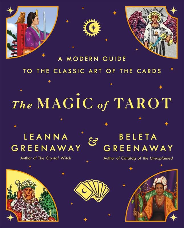 purple cover with gold stars and text with colorful illustrations in the corners