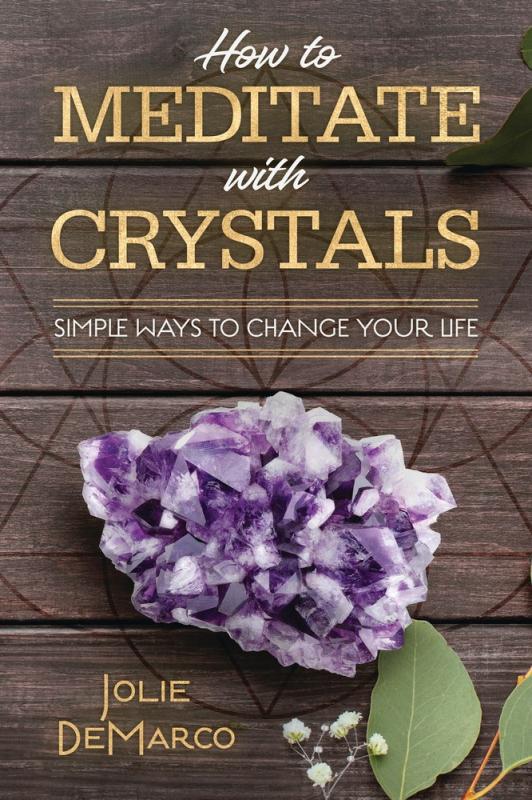 a bouquet of lavender crystals on a simple table of boards