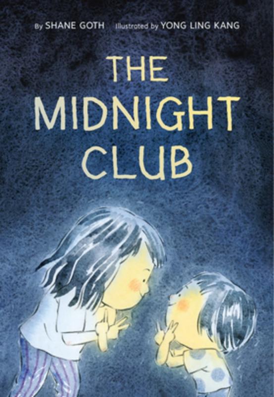 navy blue cover with watercolor illustration of two children facing each other