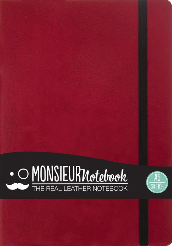 Cover is red leather.
