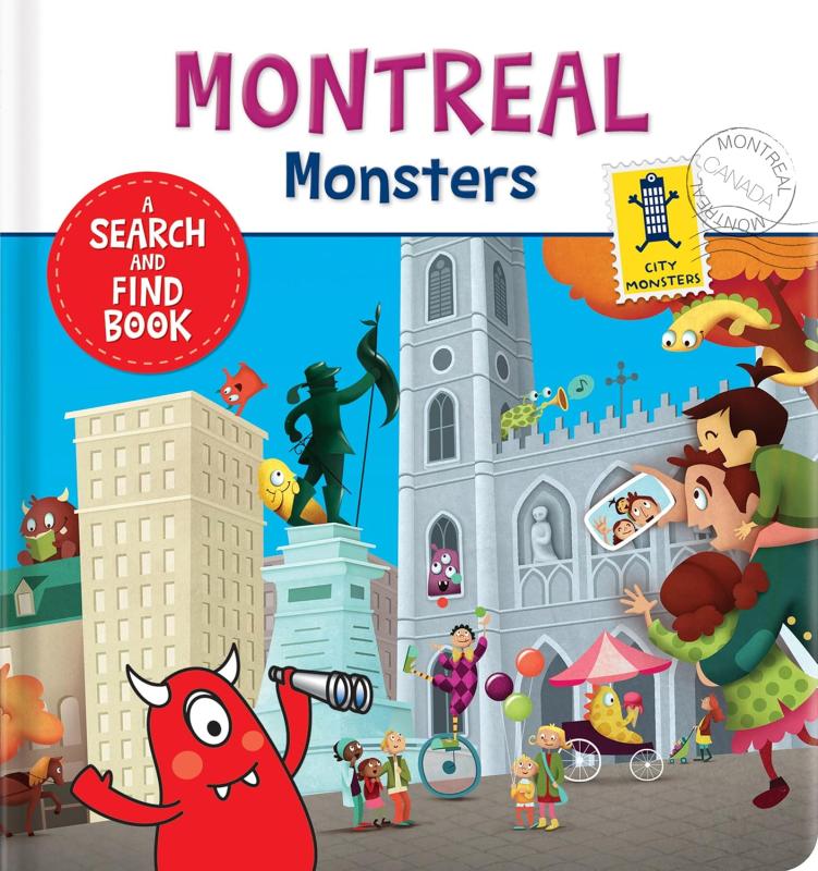 illustration of monsters at iconic montreal landmark