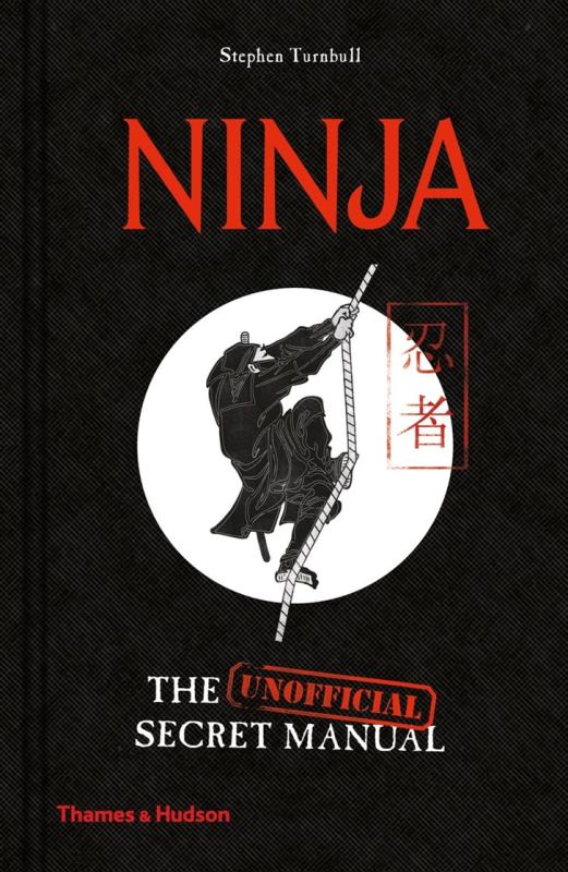 black cover with bold red text and illustration of a person doing a ninja move