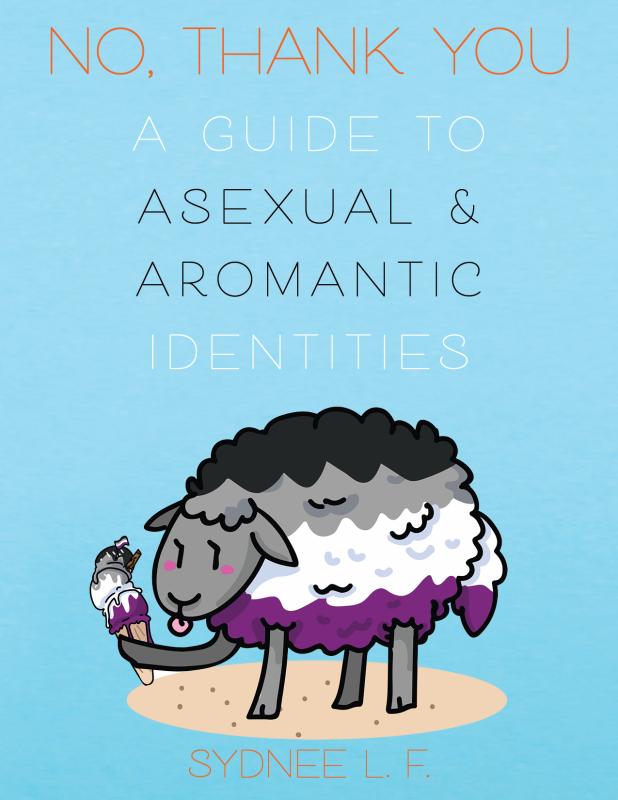 a sheep in the asexual flag colors