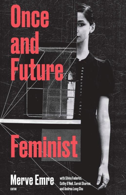black cover with illustration of machines and a woman with bold red text