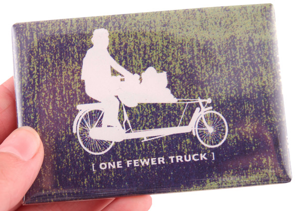 one fewer truck person on bicycle