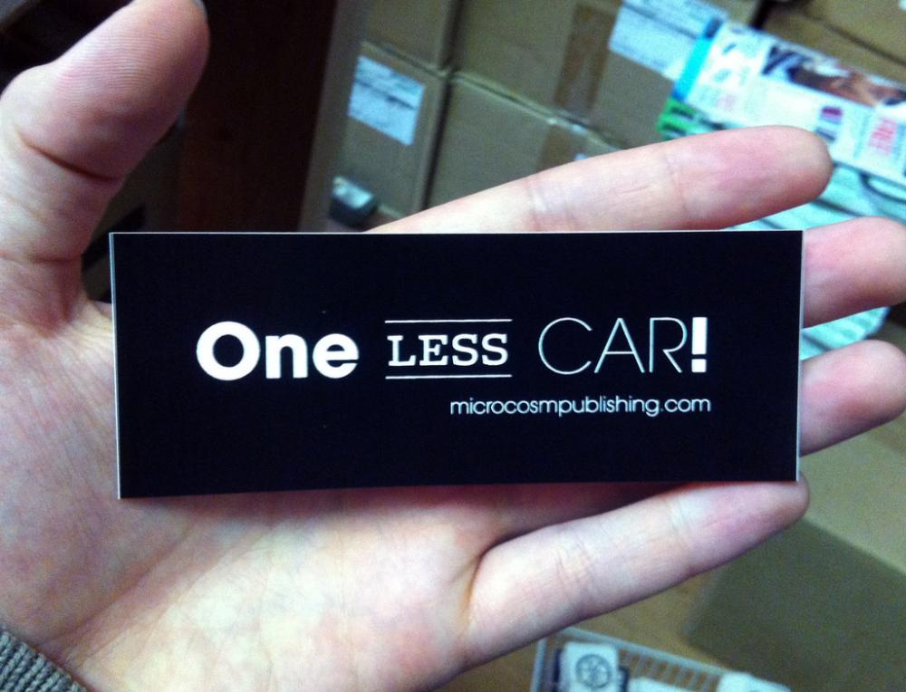 Sticker #308: One Less Car! image #2