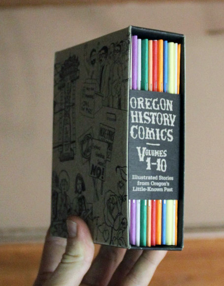 Oregon history comics box set by Dil Pickle Club, Shawn Granton, John Isaacson, Nicole Georges, Sarah Mirk, Khris Soden, Know Your City