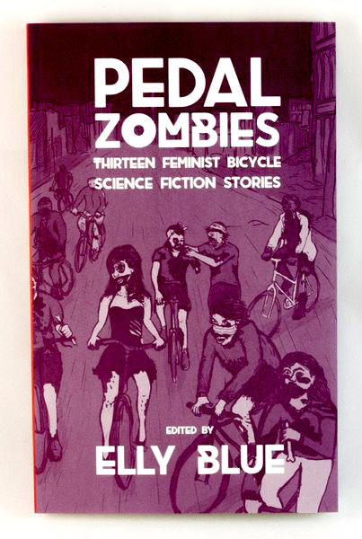 A purple book with zombie cyclists all over the cover