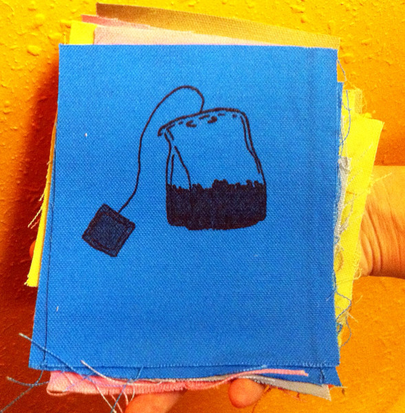 canvas patch depicting a tea bag