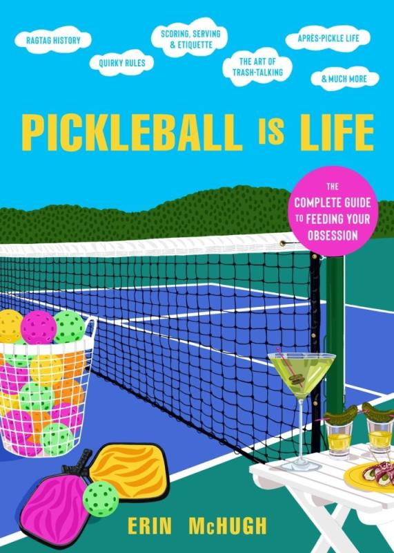 A colorful pickleball court.