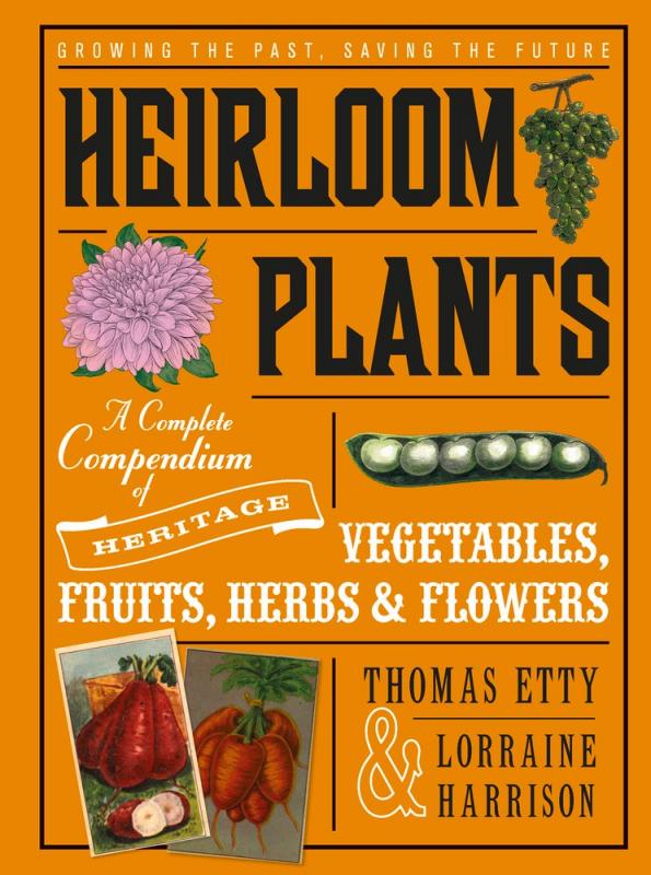 illustrations of various vegetables in different panels on the cover against an orange background