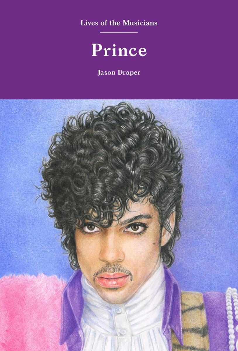 illustration of prince with purple cover and white text