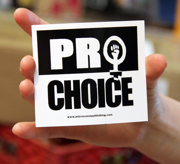 pro choice with feminist fist sticker