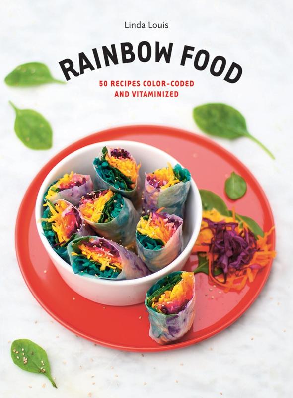 Cover with colorful plates with brightly colored foods