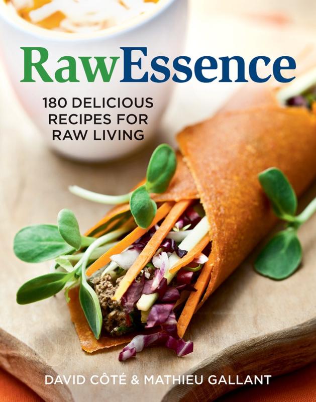 close up of food rolled up with bold green and blue text