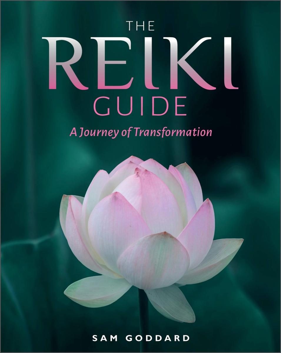green cover with white flower and pink text